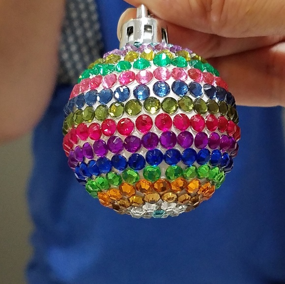 Rainbow Designed Hand Applied Crystal Ornament - Picture 2 of 2